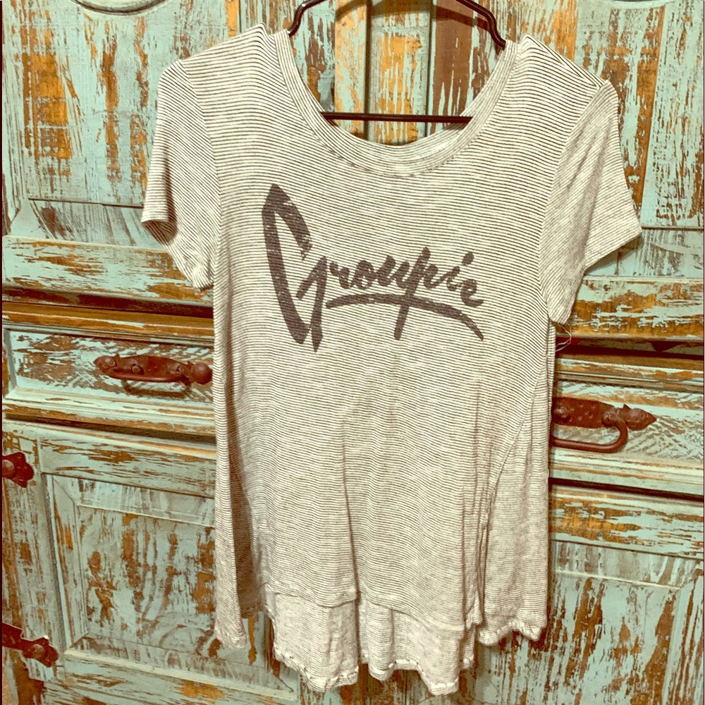 Black white striped top